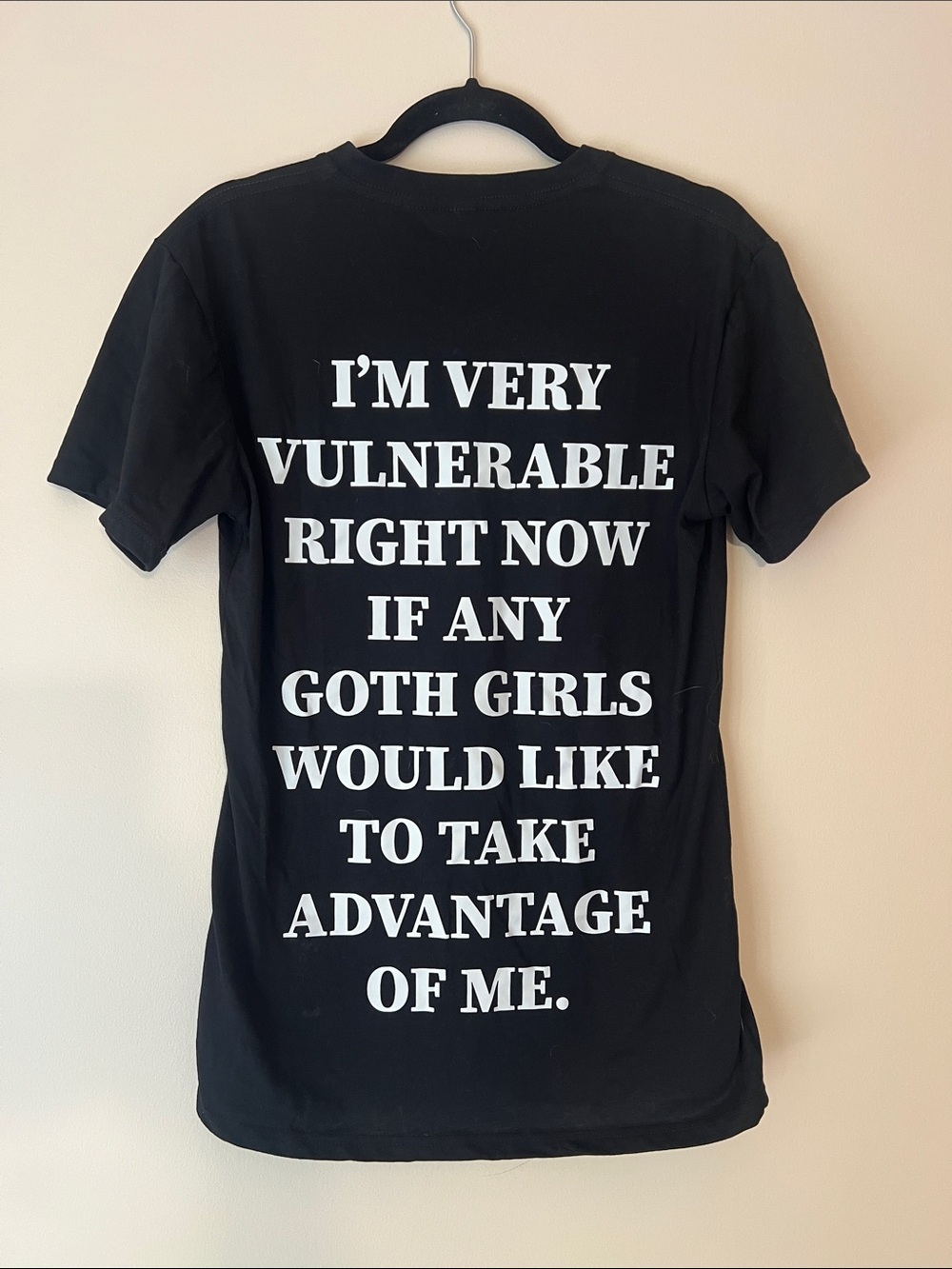 Black Graphic Tee with White Bold Text